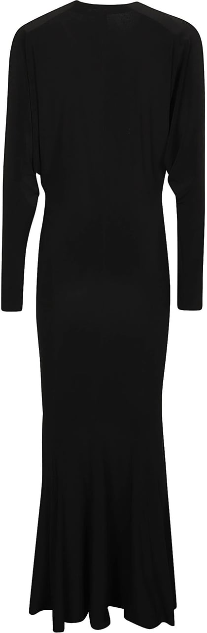 Norma Kamali Dolman V Neck Dress Black Zwart