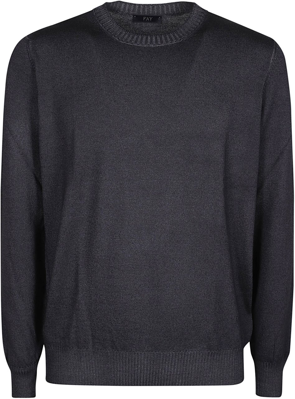 Fay Round Neck Sweater Black Zwart