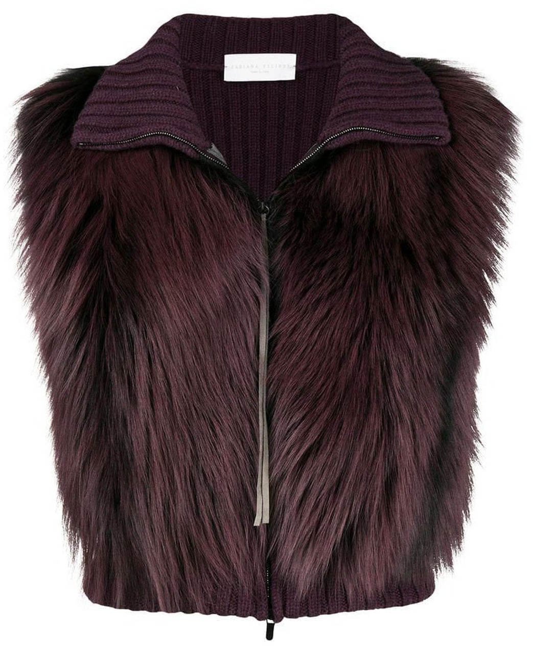 Fabiana Filippi Fox Fur Knitted Vest Jacket Divers