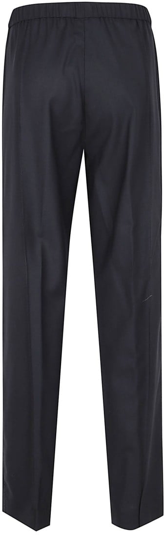 Fabiana Filippi Tailored Blue Trousers With Elasticated Waistband Zwart