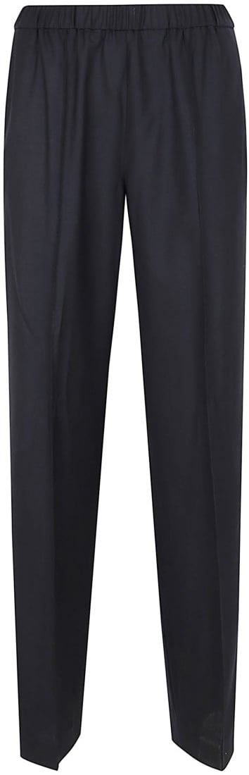 Fabiana Filippi Tailored Blue Trousers With Elasticated Waistband Zwart