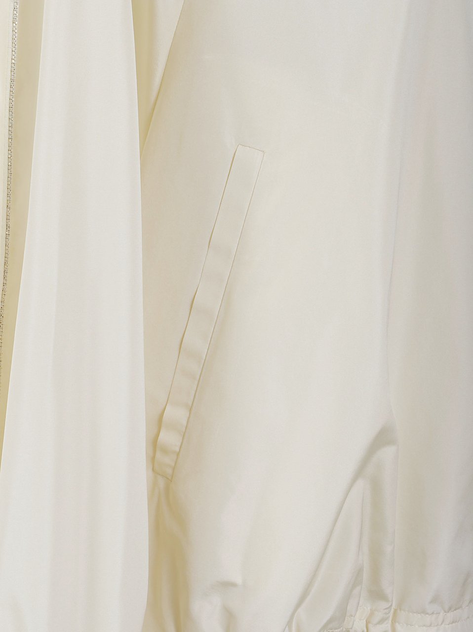 Fabiana Filippi Cropped White Coat with Minimalist Design and Hood Wit