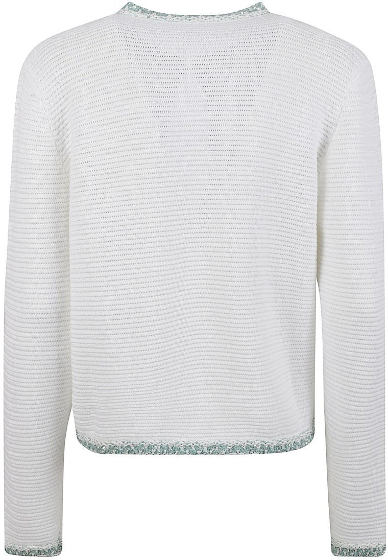 Fabiana Filippi Textured Knit Cropped Sweater Wit