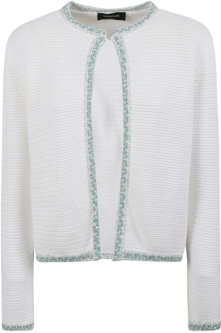 Fabiana Filippi Textured Knit Cropped Sweater Wit
