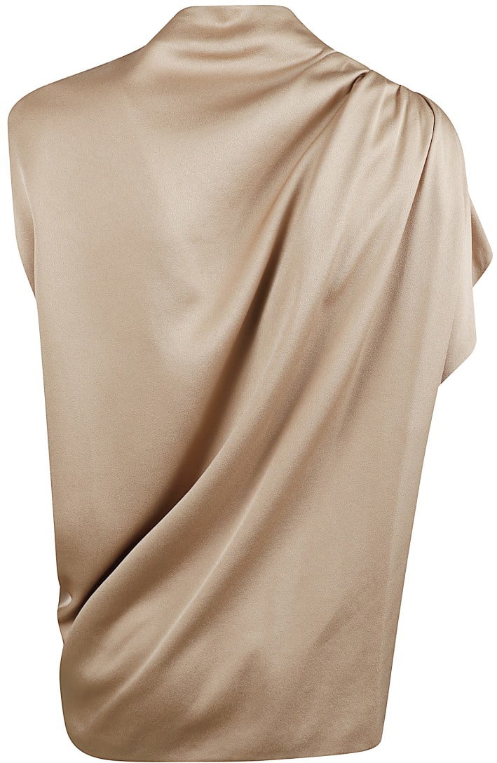 Fabiana Filippi Sleeveless Enver Satin Top Neutraal