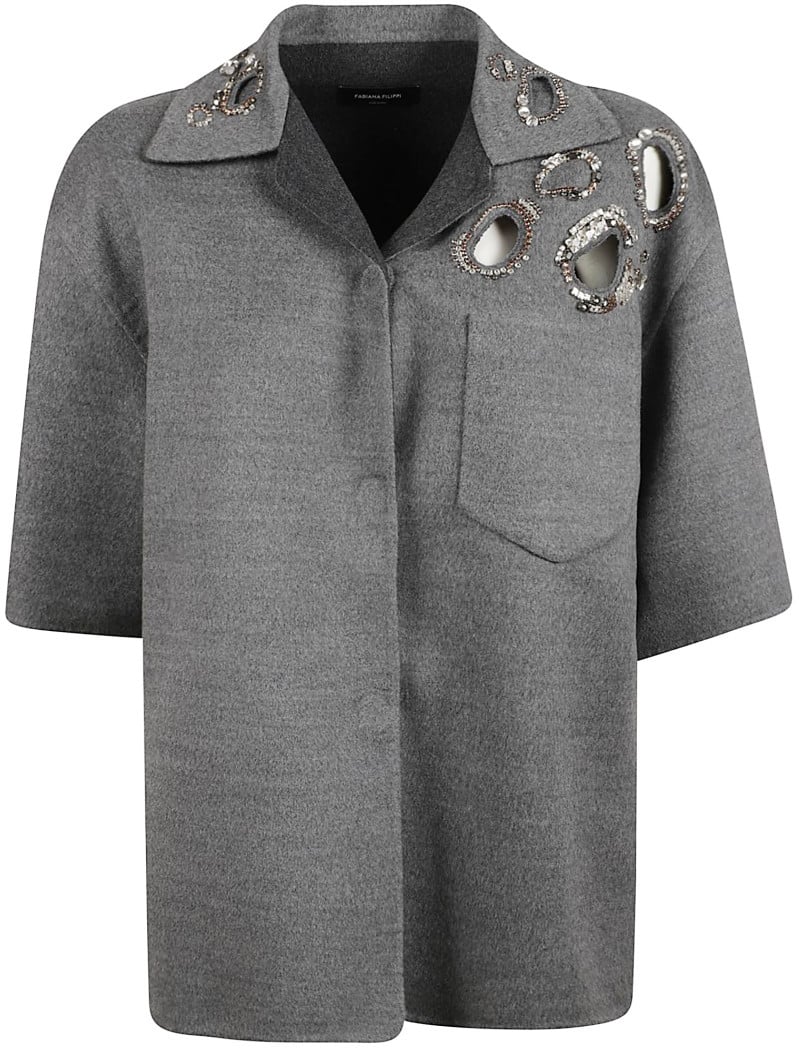Fabiana Filippi Oversized Shirt Jacket Grijs