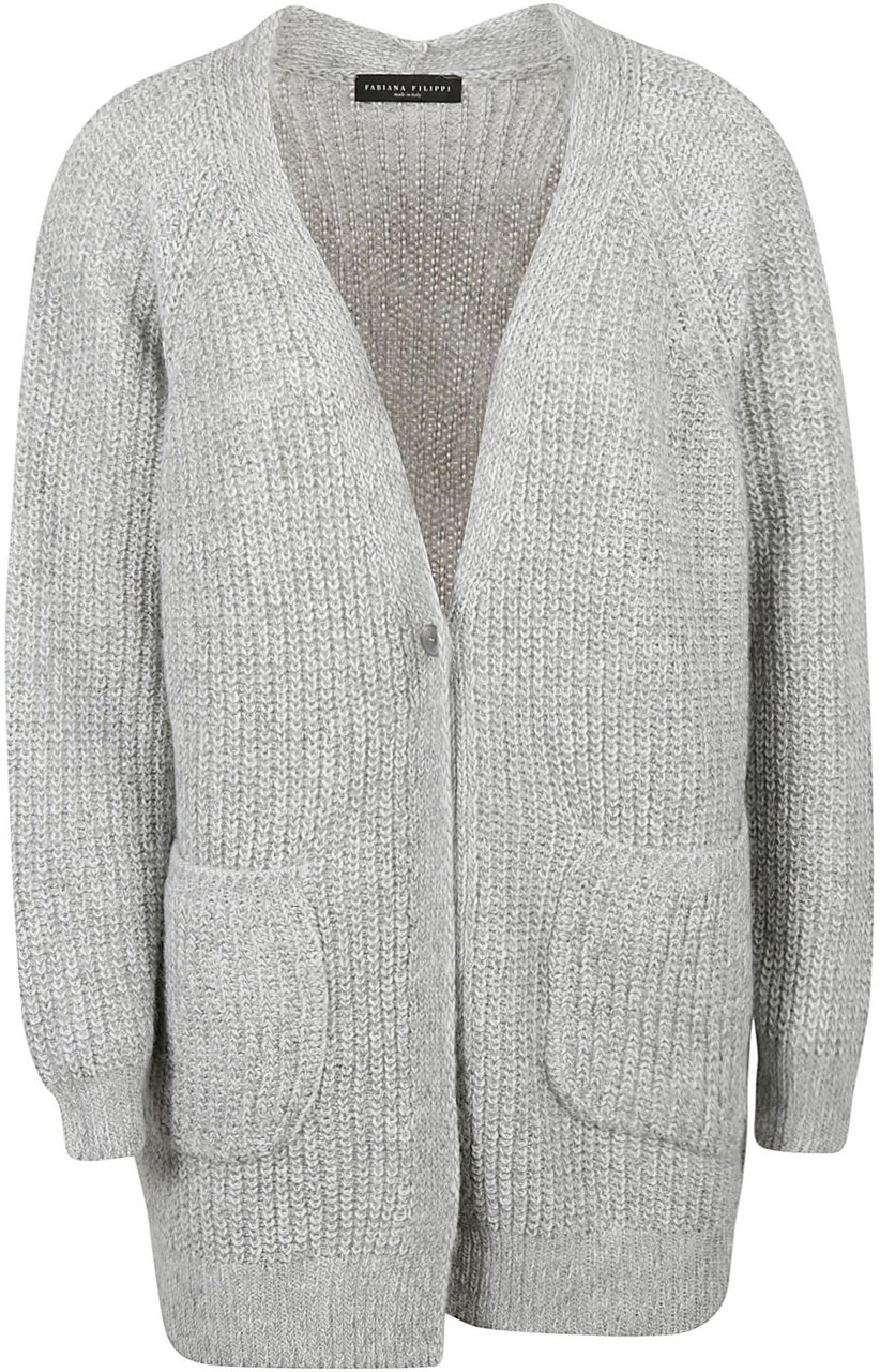 Fabiana Filippi Heathered Knit Sweater with Ribbed Cuffs Wit