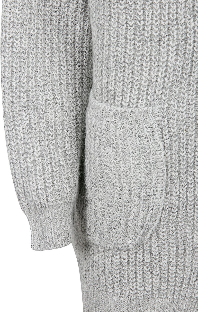Fabiana Filippi Heathered Knit Sweater with Ribbed Cuffs Wit