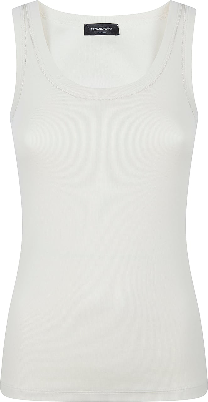 Fabiana Filippi Sleeveless Ribbed Jersey Tank Top Wit