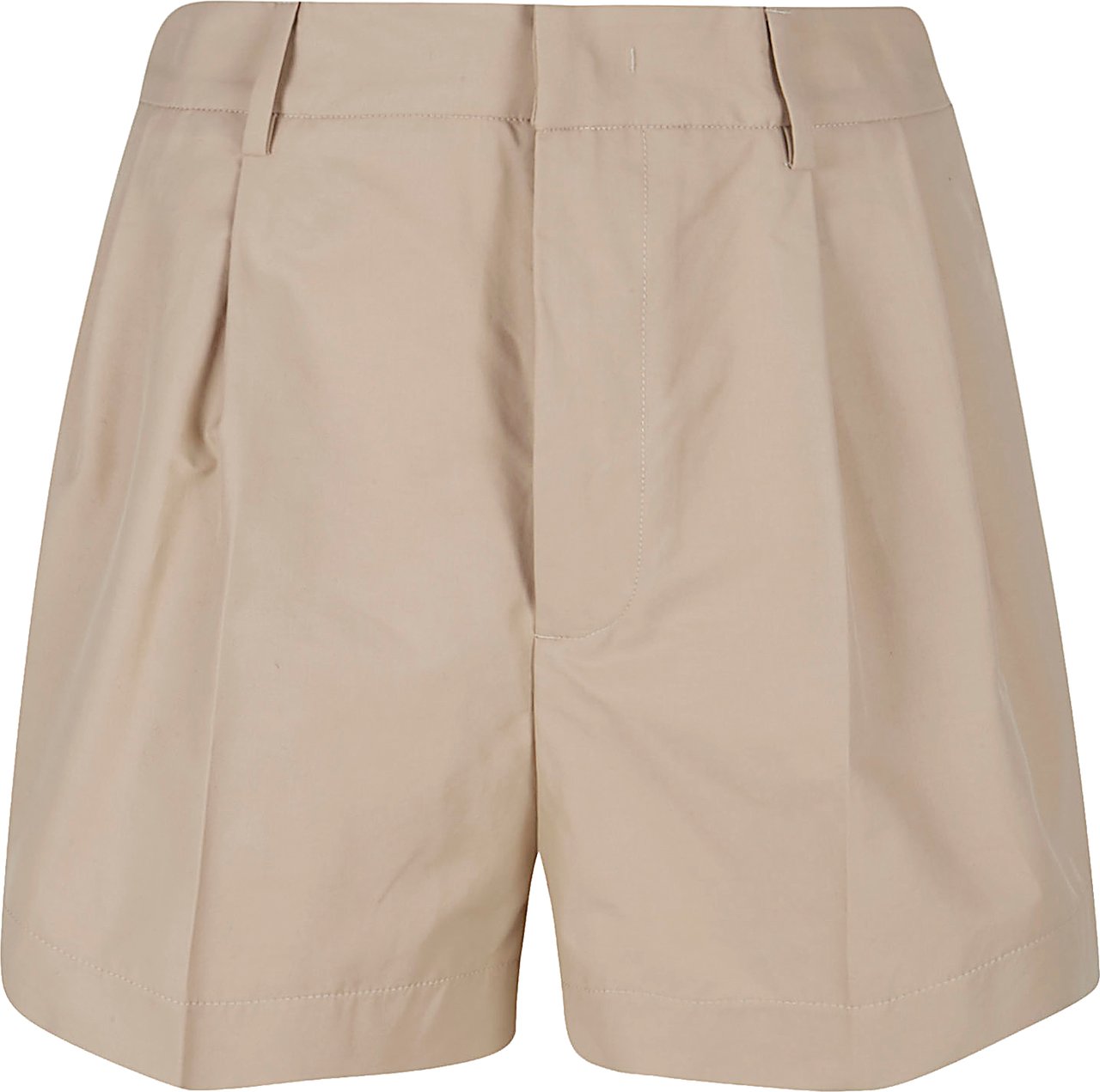 Fabiana Filippi Tailored High-Waist Beige Shorts with Pleats Neutraal