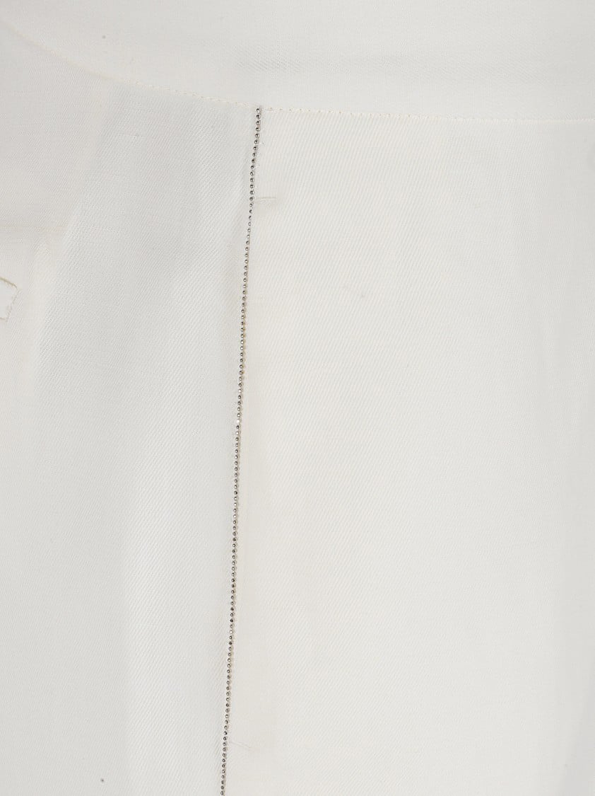 Fabiana Filippi Tailored White Trousers With Streamlined Design Wit