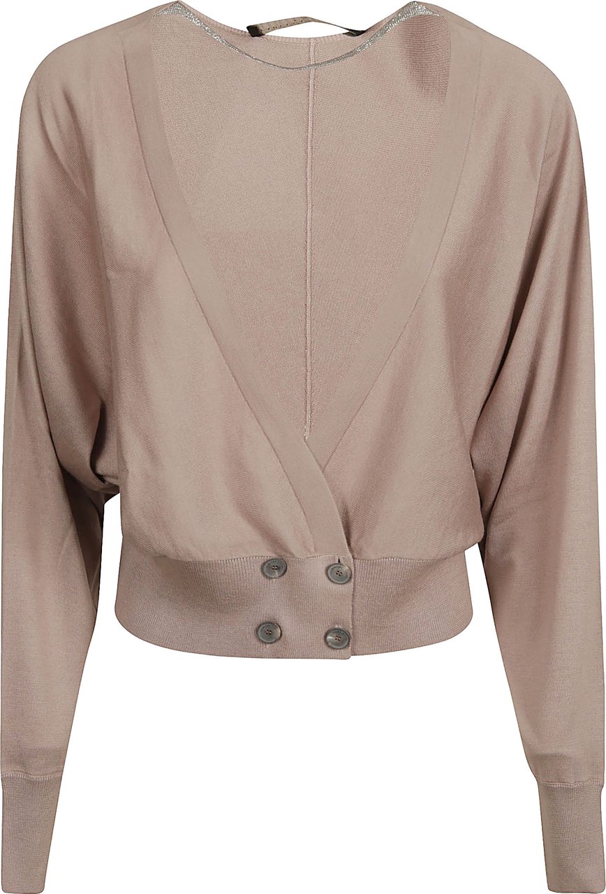 Fabiana Filippi Cropped V-Neck Sweater Roze