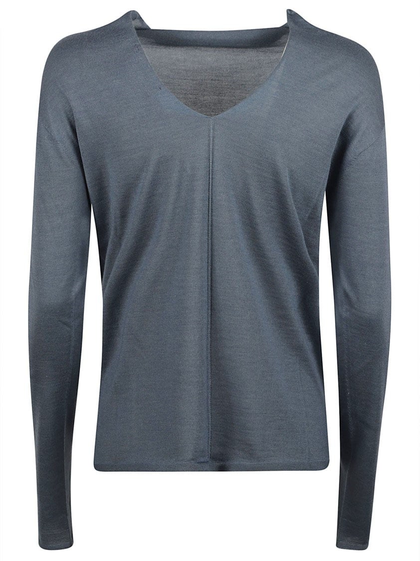 Fabiana Filippi Relaxed Fit Grey V-Neck Sweater Grijs
