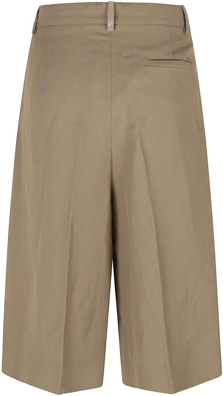 Fabiana Filippi Pleated Brown Shorts With Hidden Closure Bruin