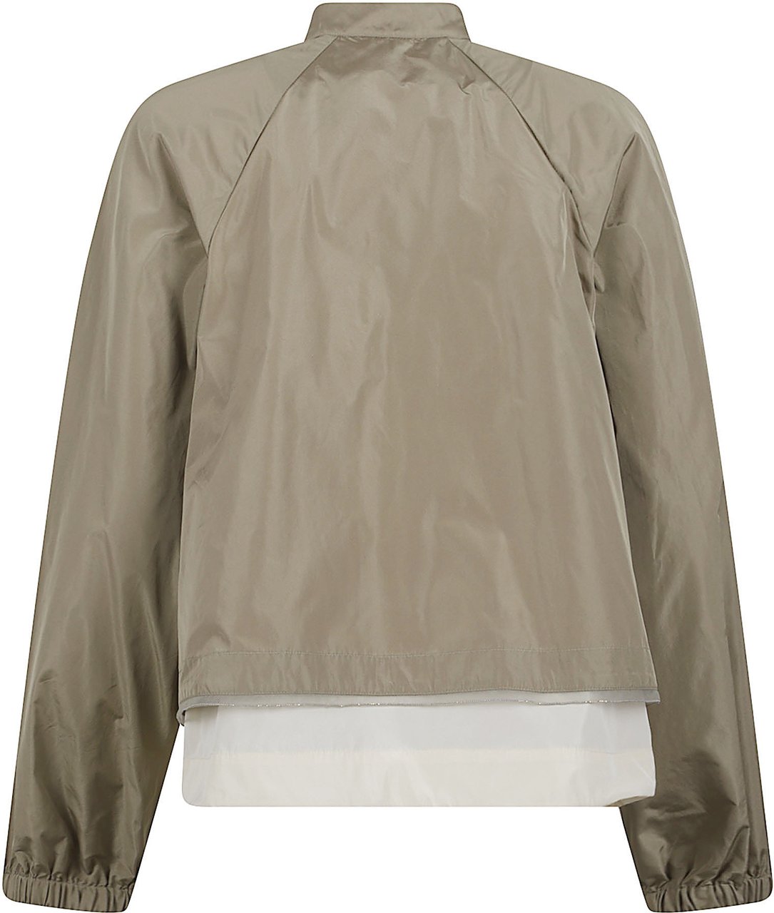 Fabiana Filippi Cropped Jacket with Lightweight Fabric and Stand Collar Neutraal