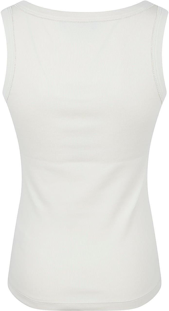 Fabiana Filippi Sleeveless Ribbed Jersey Tank Top Wit