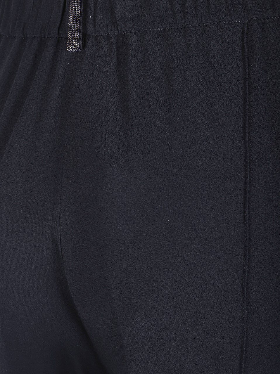 Fabiana Filippi Tapered Black Trousers with Elastic Waistband Zwart