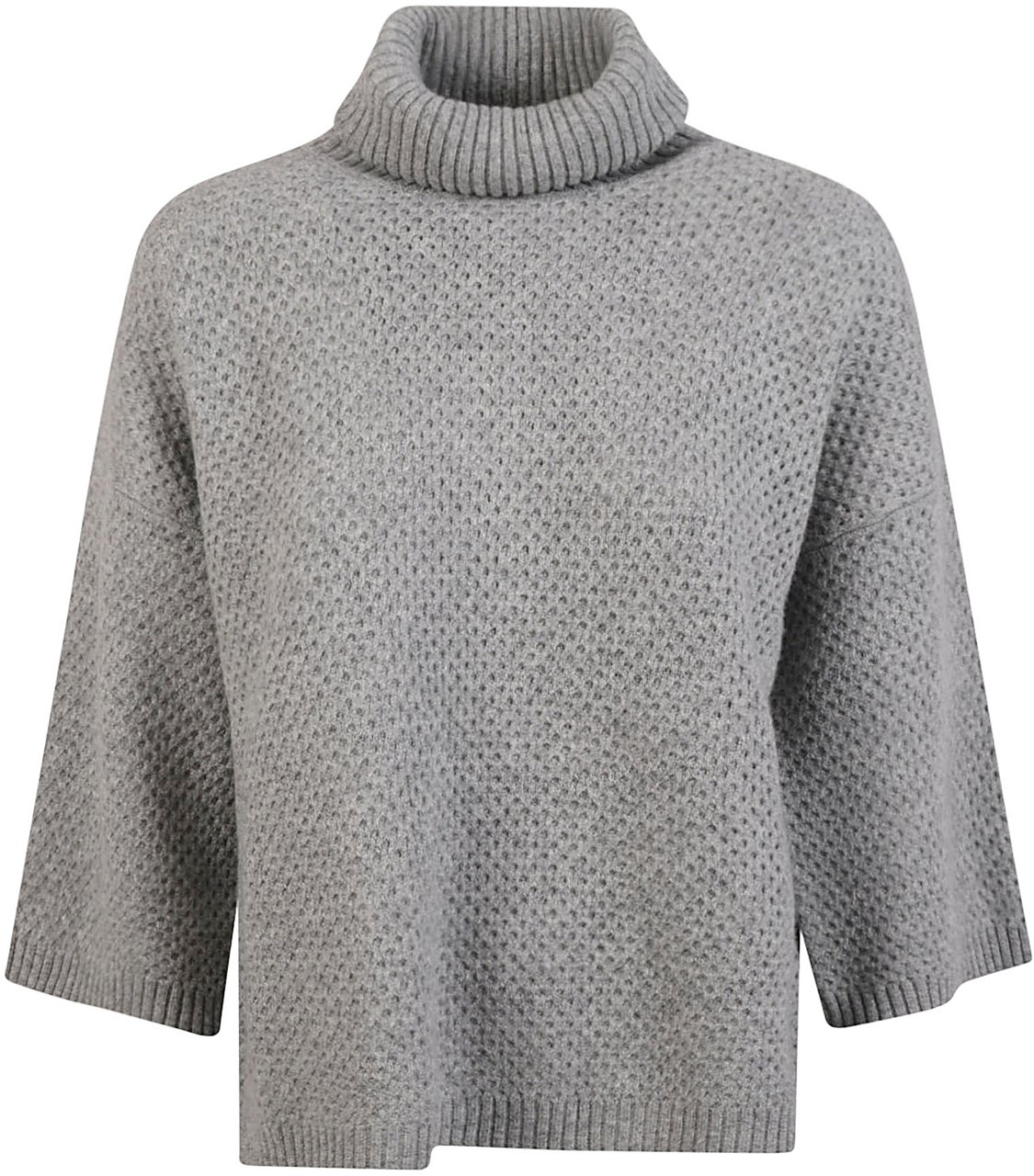 Fabiana Filippi Textured Knit Cropped Sweater Grijs