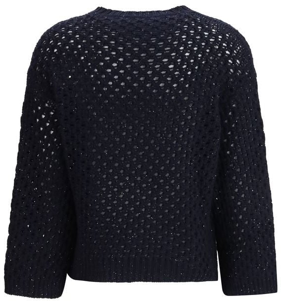 Fabiana Filippi Black Wool Oves Aries Sweatshirt Zwart