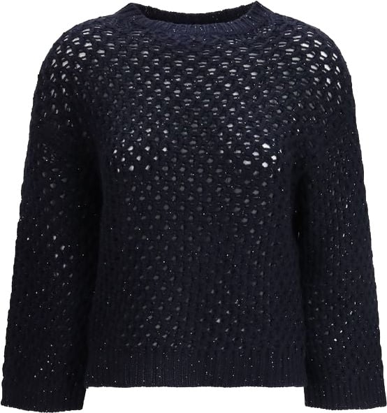 Fabiana Filippi Black Wool Oves Aries Sweatshirt Zwart