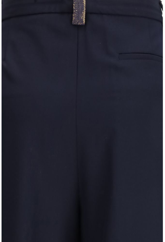 Fabiana Filippi Blue Polyester Casual Pants Blauw