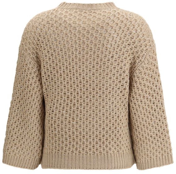 Fabiana Filippi Beige Wool Oves Aries Sweatshirt Blauw