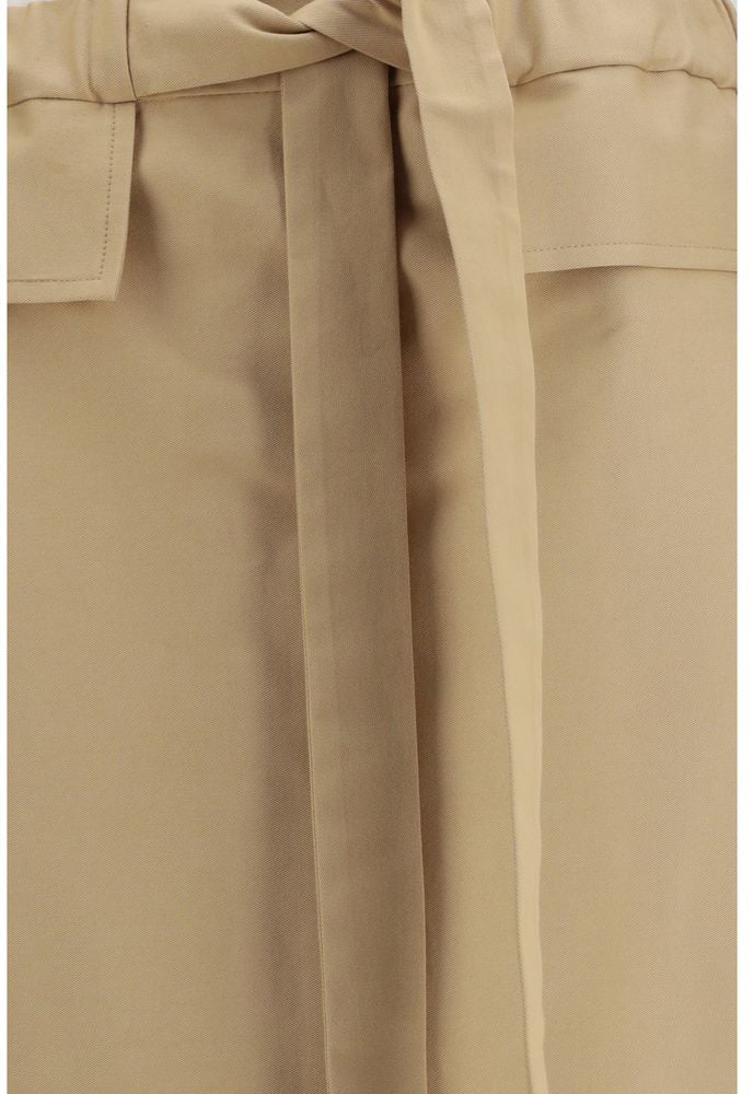 Fabiana Filippi Beige Cotton Midi Skirt Beige