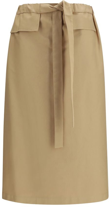 Fabiana Filippi Beige Cotton Midi Skirt Beige