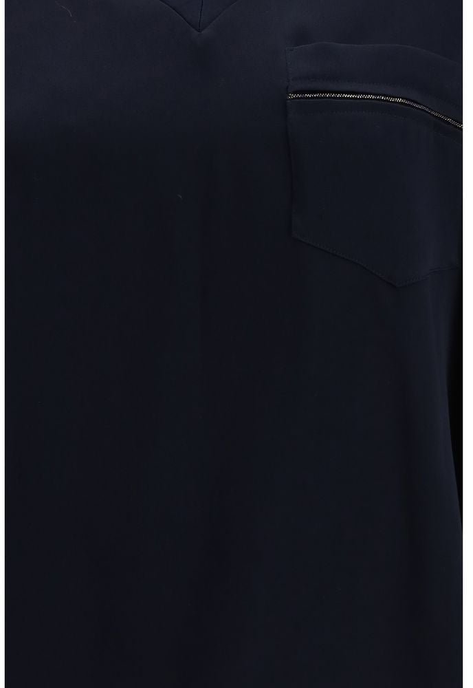 Fabiana Filippi Blue Viscose T-Shirt Blauw