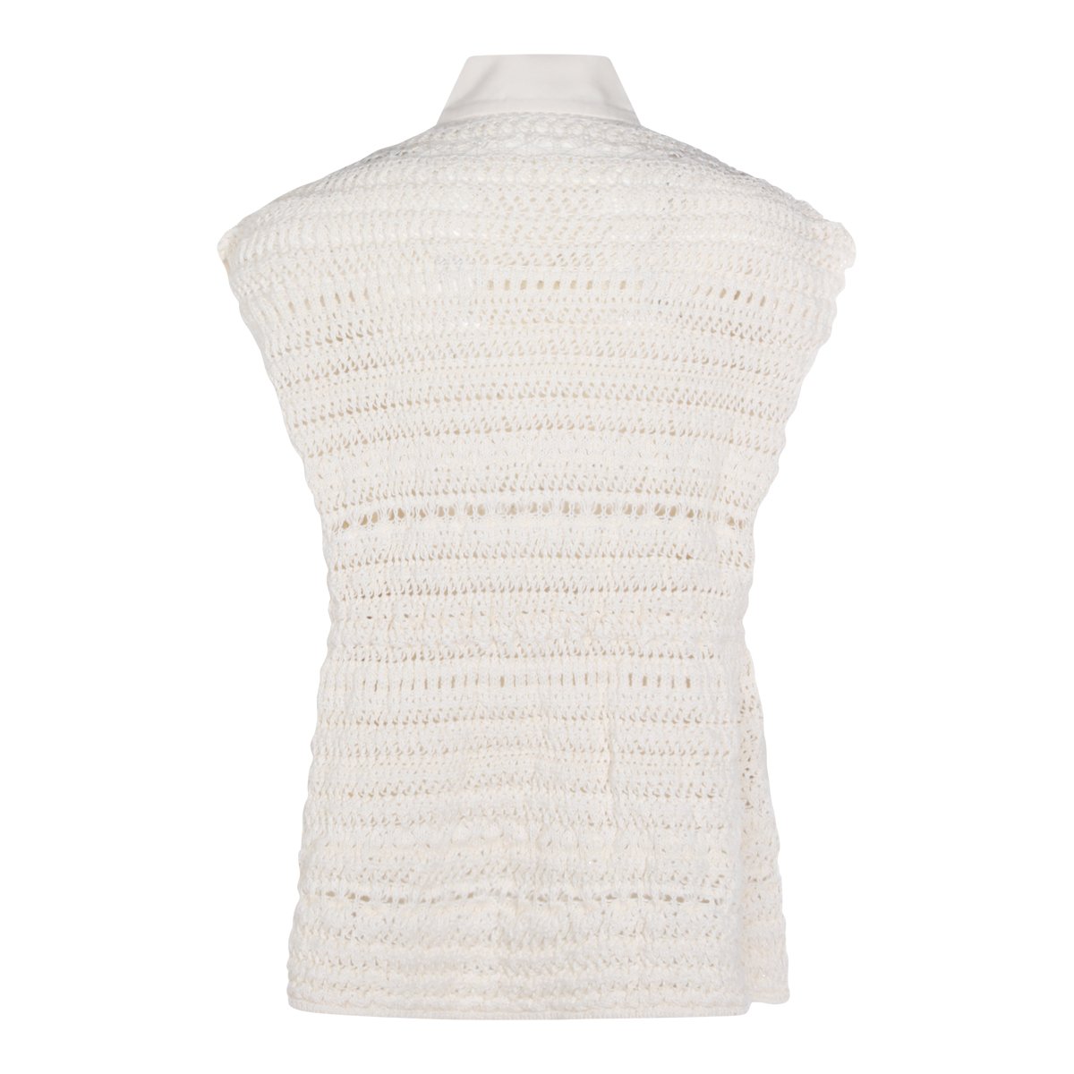 Fabiana Filippi Structured White Knit Sweater Wit