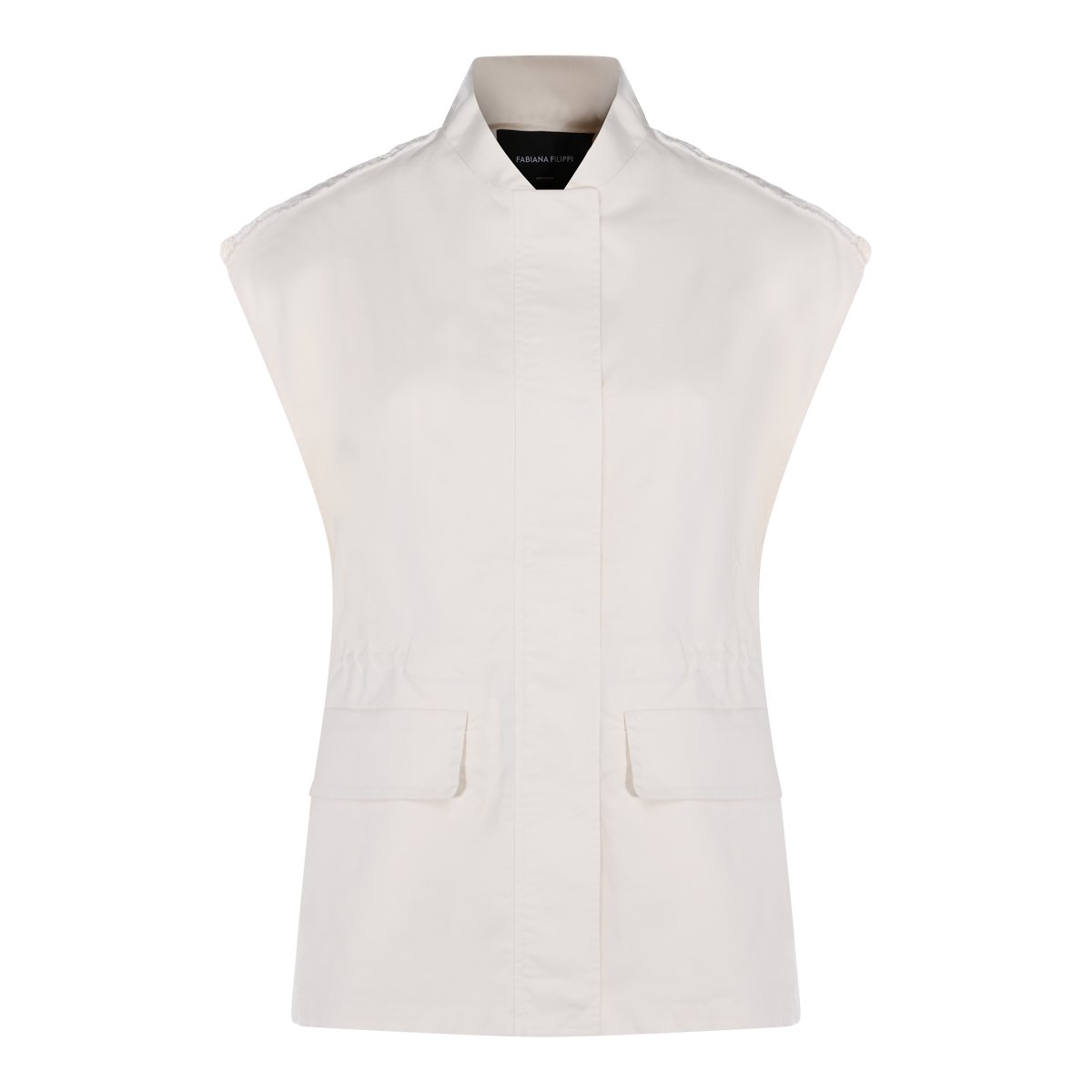 Fabiana Filippi Structured White Knit Sweater Wit
