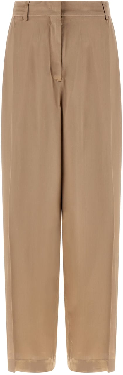 Fabiana Filippi Beige Viscose Casual Pants Beige