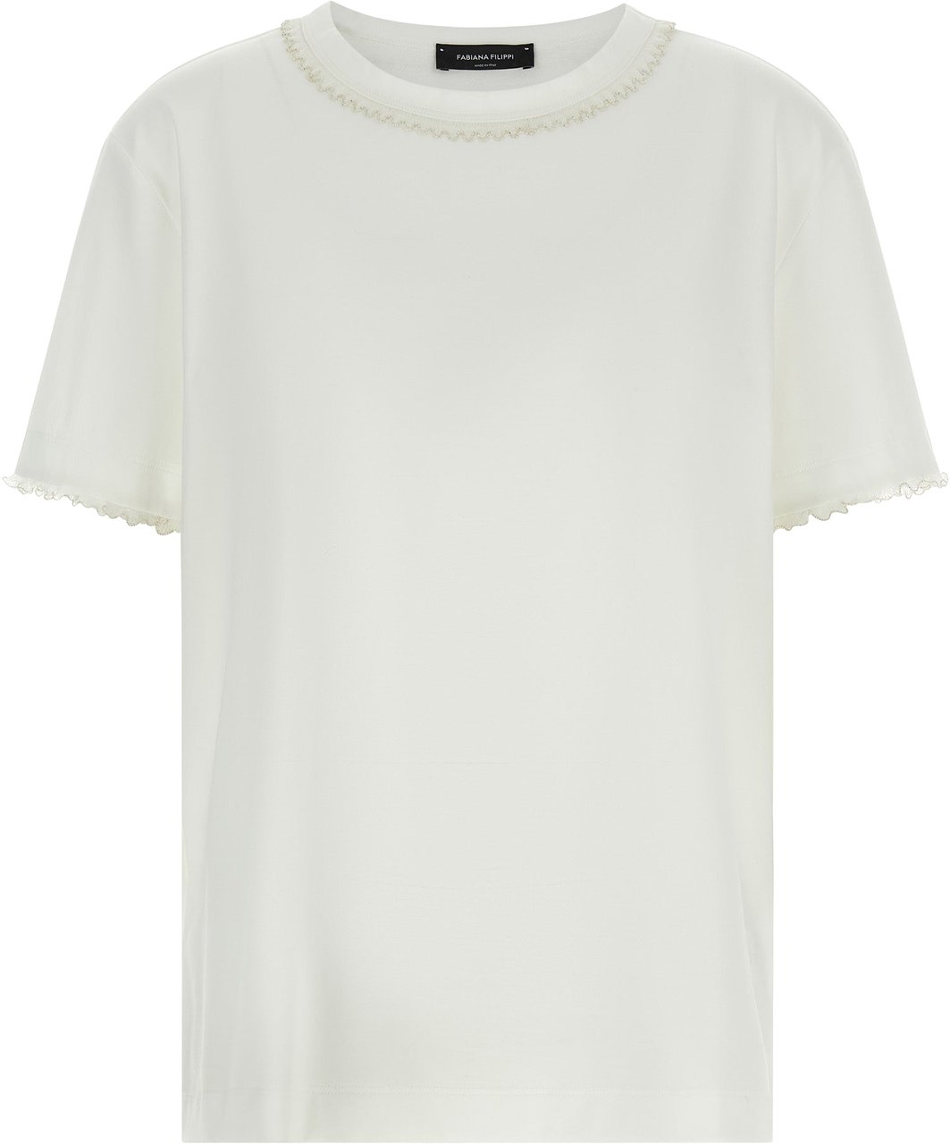 Fabiana Filippi White Cotton T-Shirt Wit