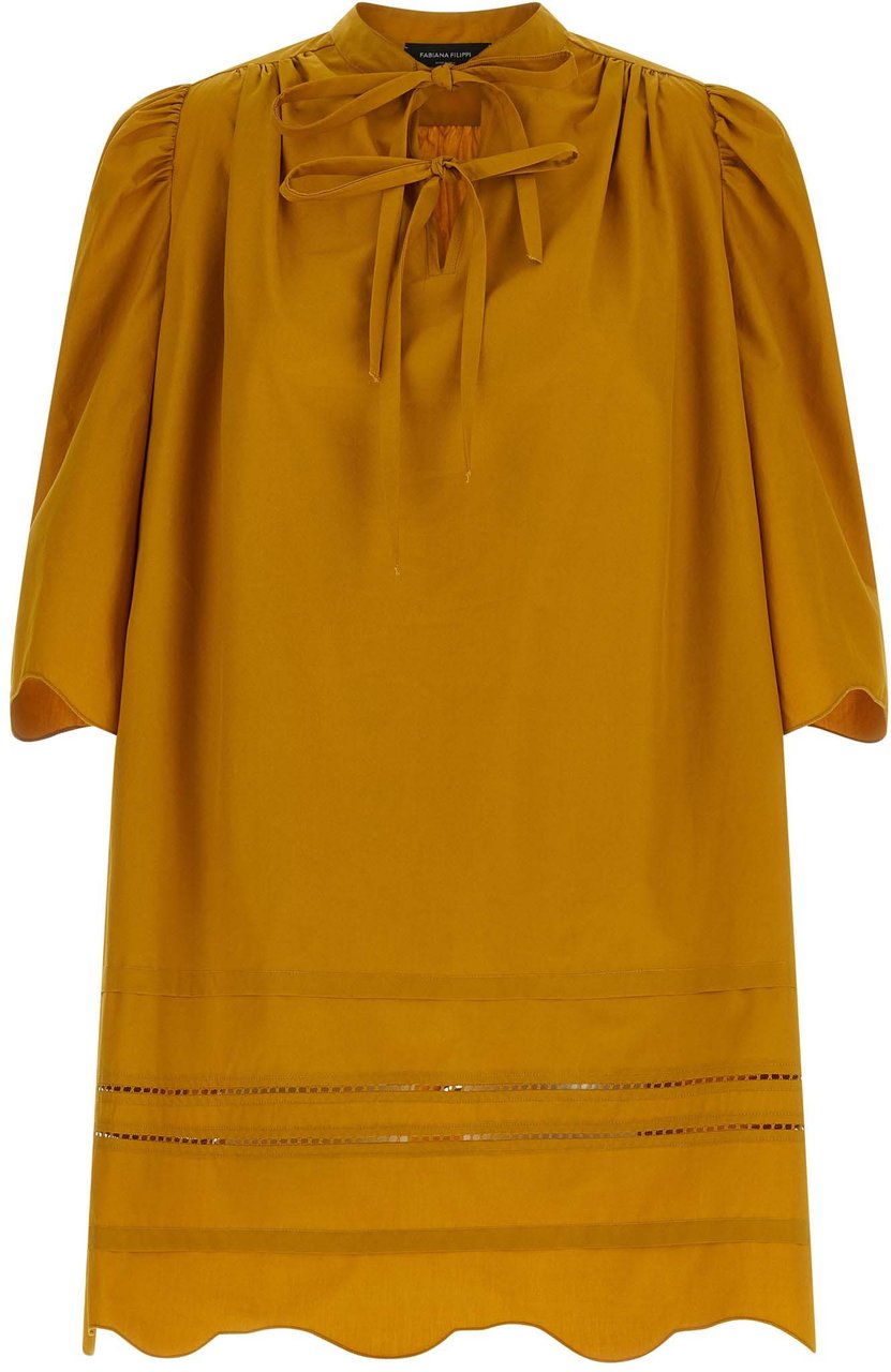 Fabiana Filippi Bicolor Cotton Short Dress Divers