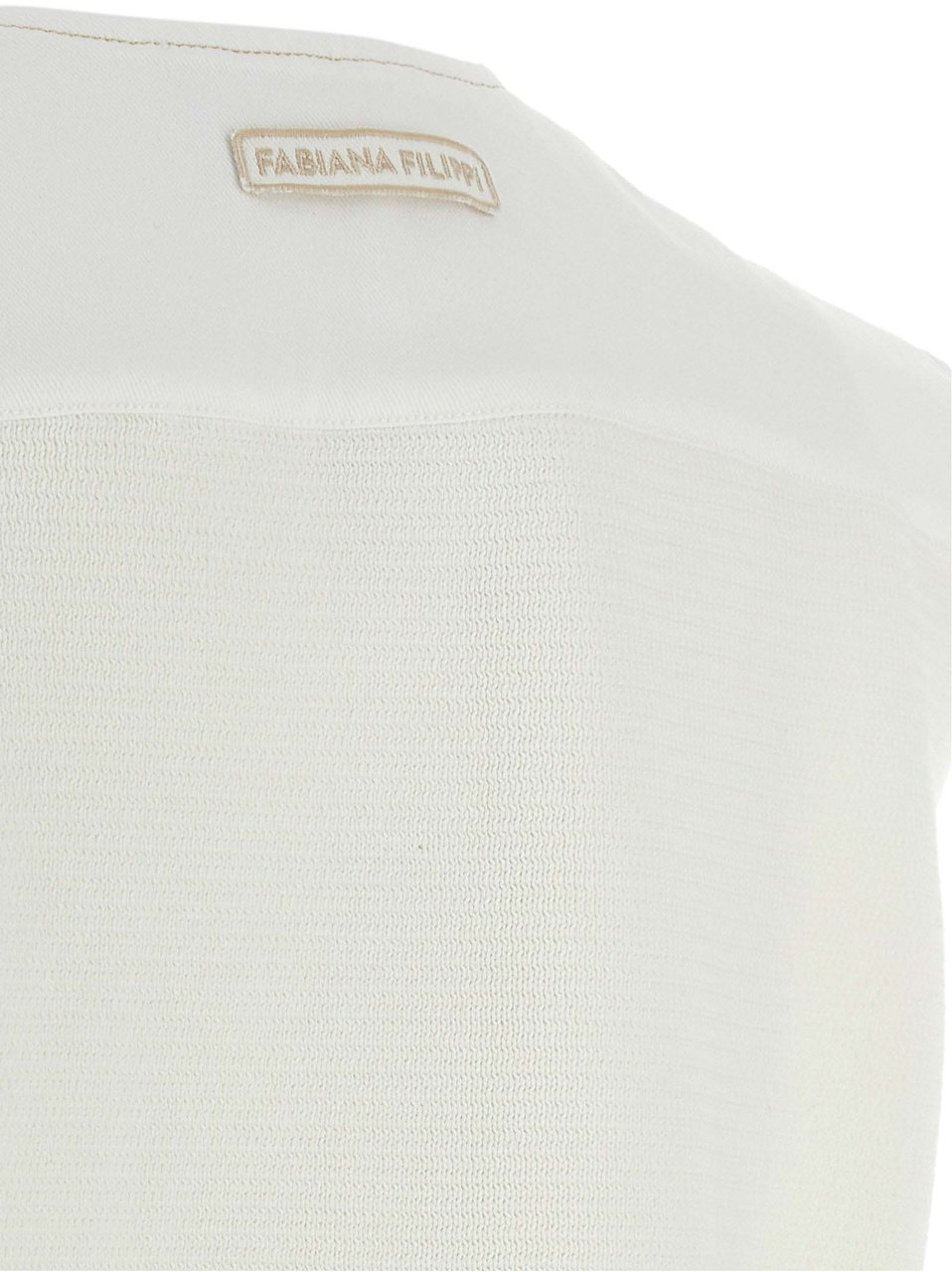 Fabiana Filippi White Cotton Sleeveless Jacket Wit