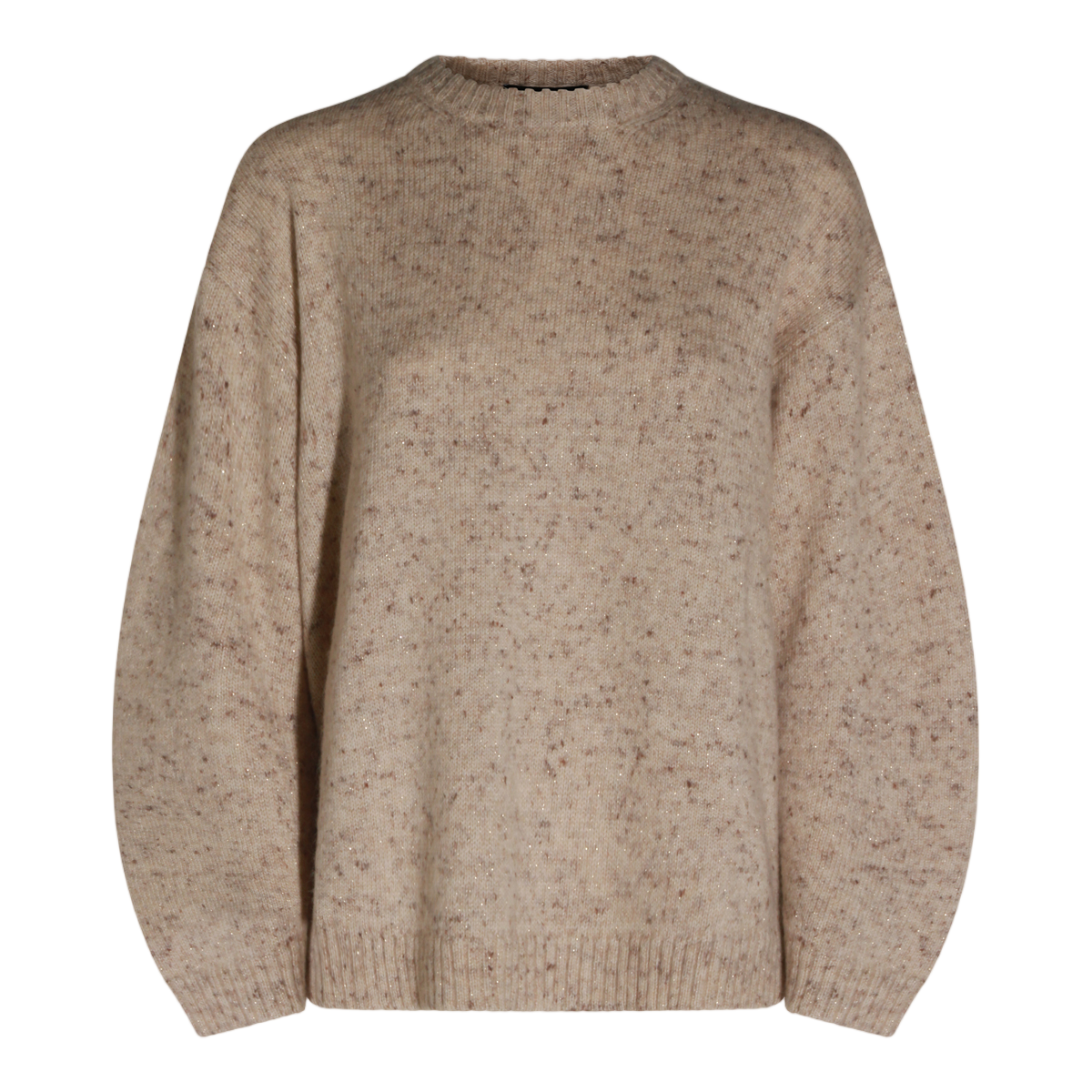 Fabiana Filippi Relaxed Fit Crew Neck Sweater With Speckled Knit Pattern Roze