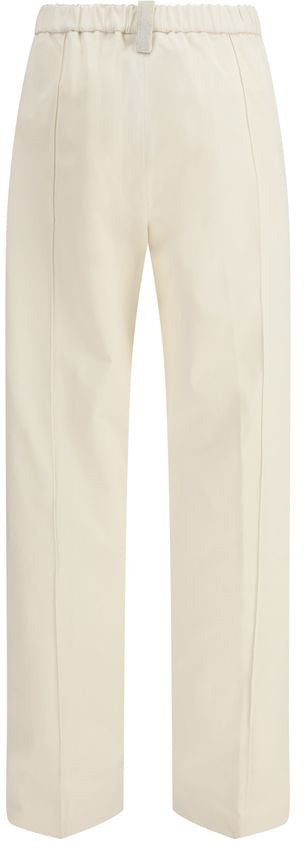 Fabiana Filippi Beige Cotton Casual Pants Beige