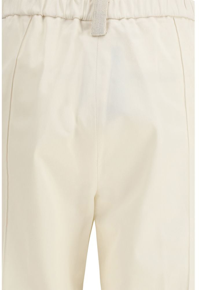 Fabiana Filippi Beige Cotton Casual Pants Beige