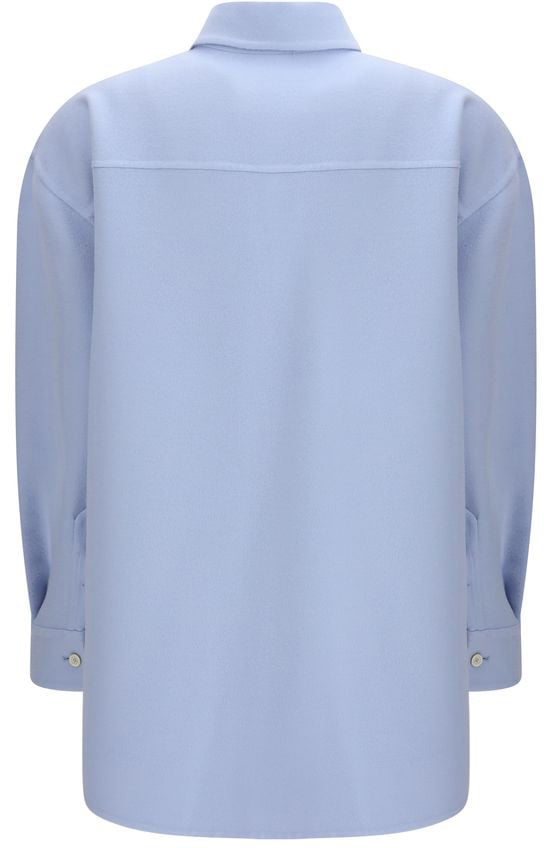 Fabiana Filippi Blue Wool Oves Aries Dress Shirt Blauw