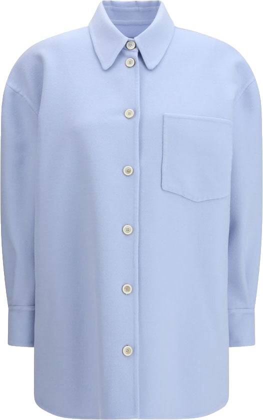 Fabiana Filippi Blue Wool Oves Aries Dress Shirt Blauw