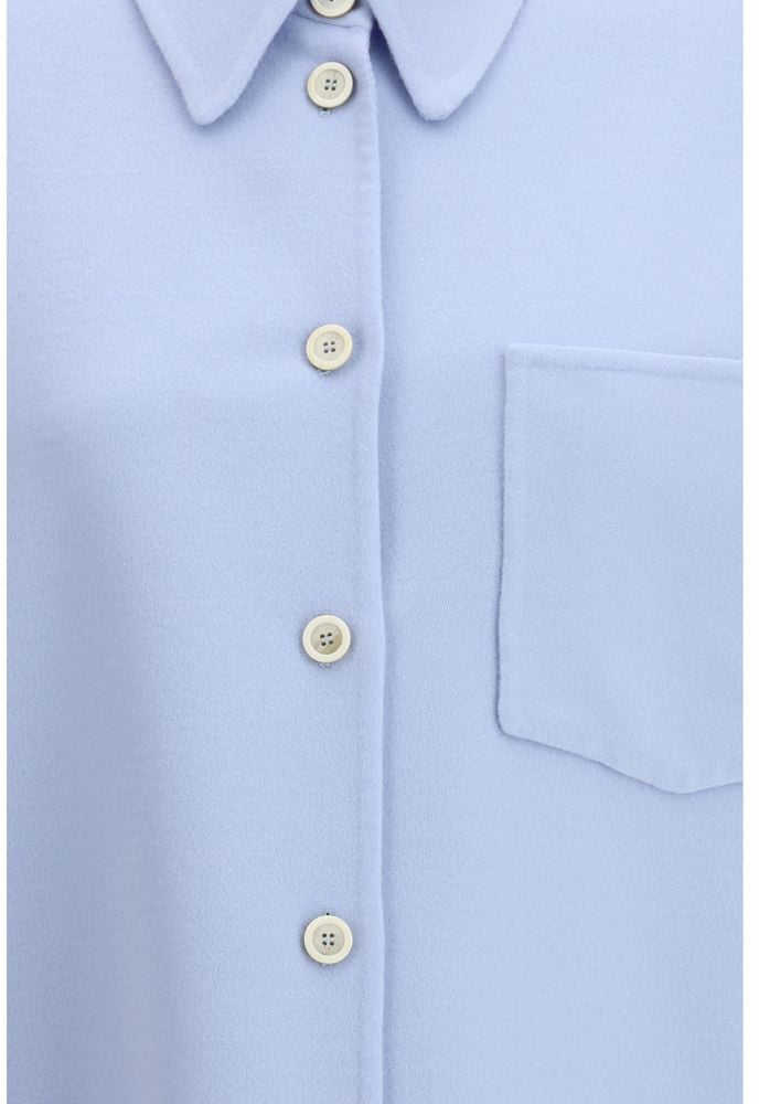 Fabiana Filippi Blue Wool Oves Aries Dress Shirt Blauw