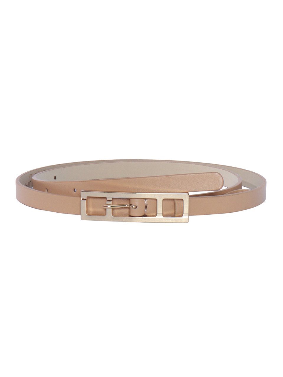 Fabiana Filippi Brown Calf Leather Narrow Belt Neutraal