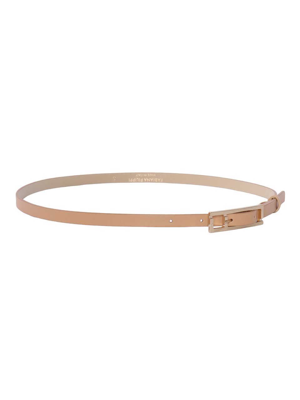 Fabiana Filippi Brown Calf Leather Narrow Belt Neutraal