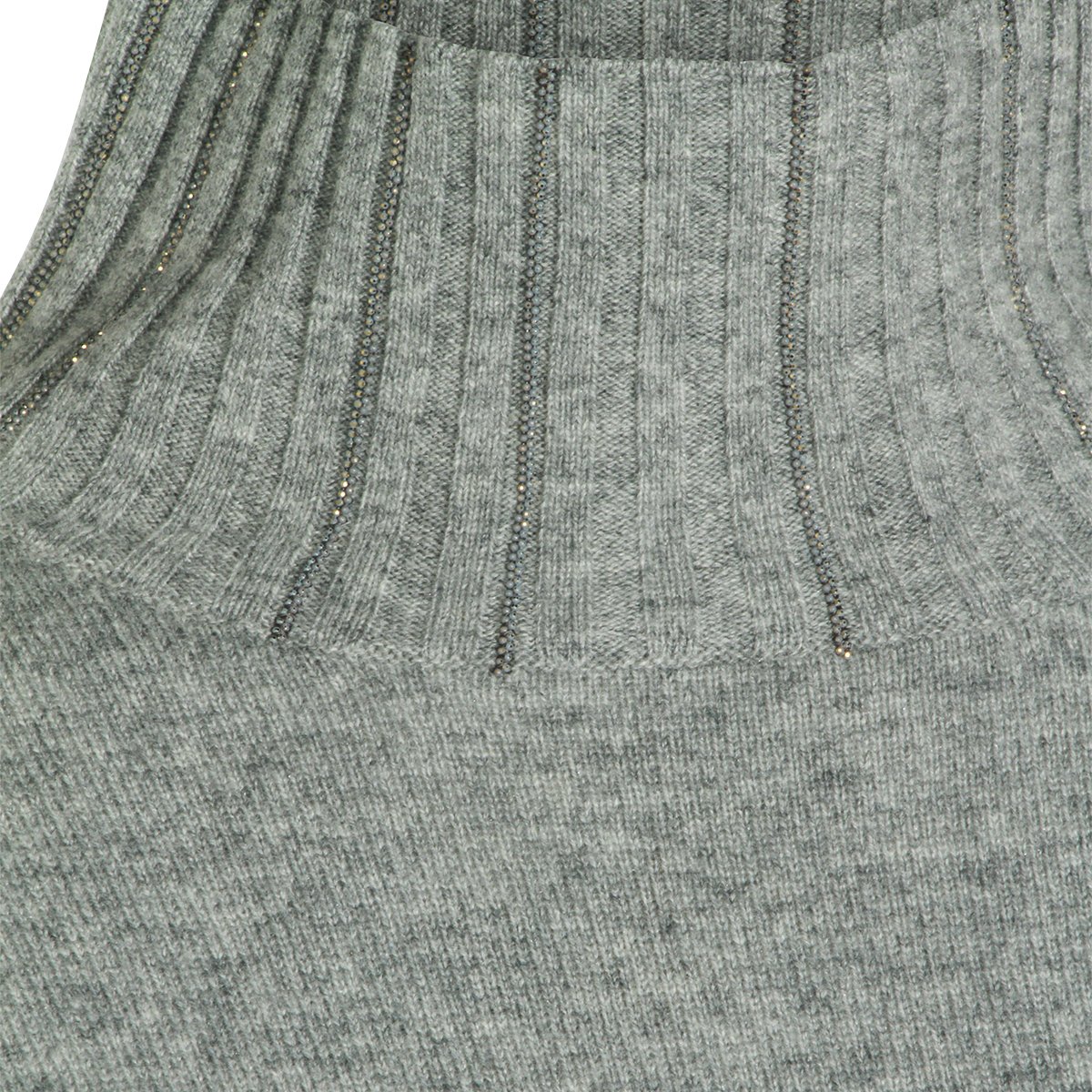Fabiana Filippi Mini Dress With Ribbed Turtleneck And Long Sleeves Grijs