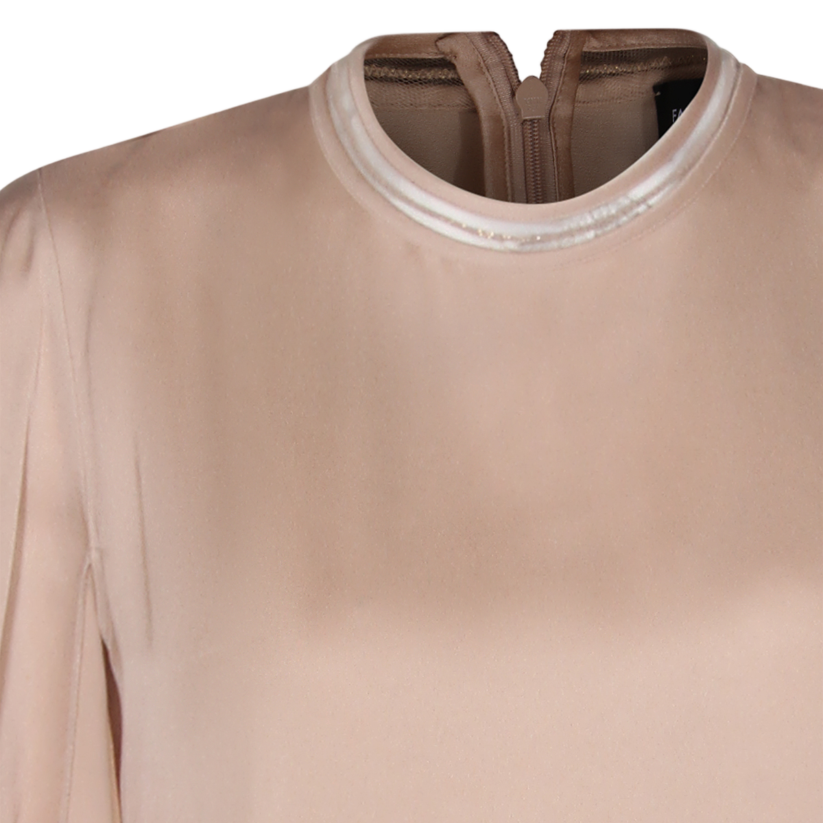 Fabiana Filippi Flowing Midi Dress with High Neckline Neutraal