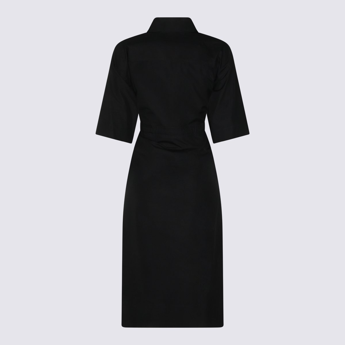 Fabiana Filippi Midi Dress With Tailored Silhouette And Wrap-Style Front Zwart