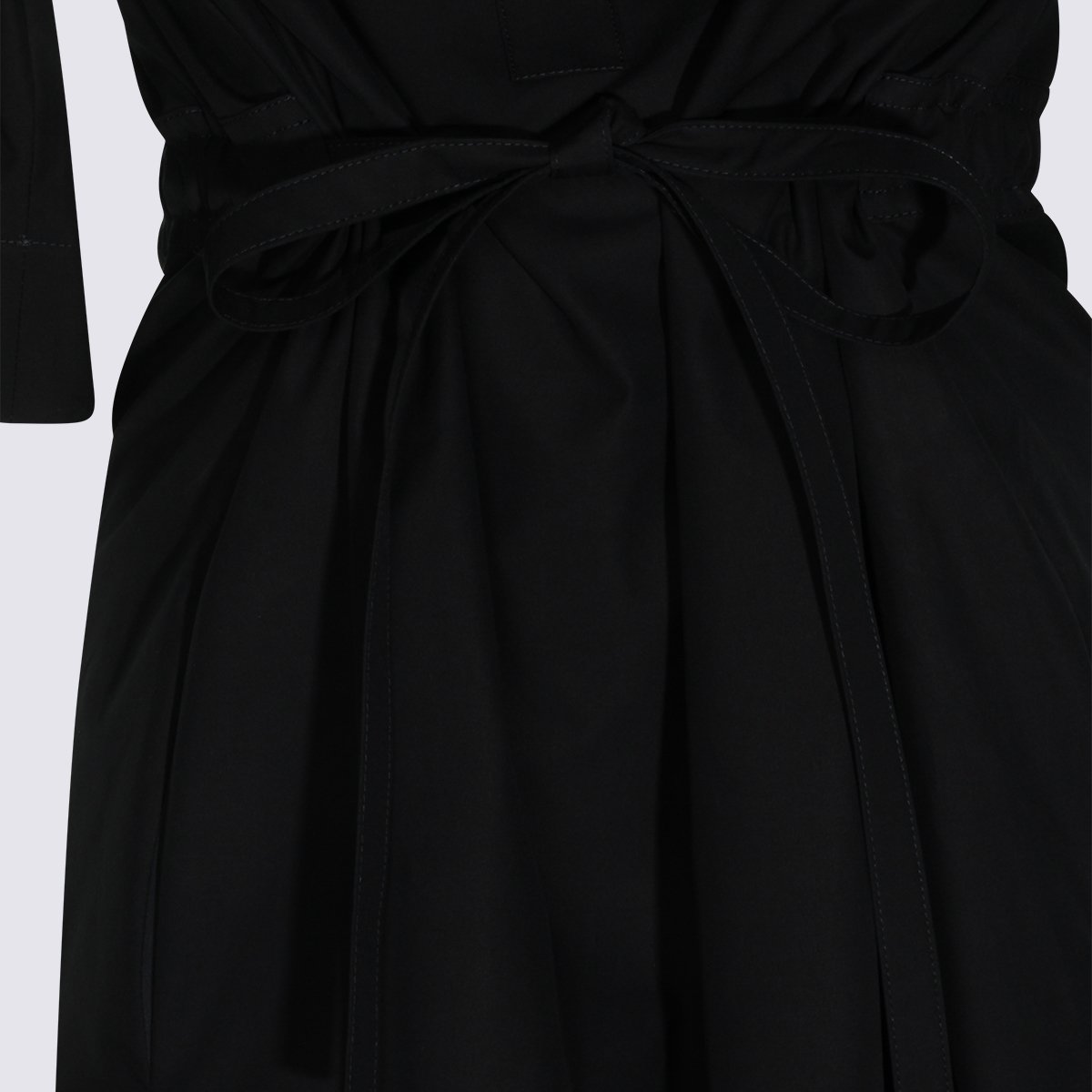 Fabiana Filippi Midi Dress With Tailored Silhouette And Wrap-Style Front Zwart