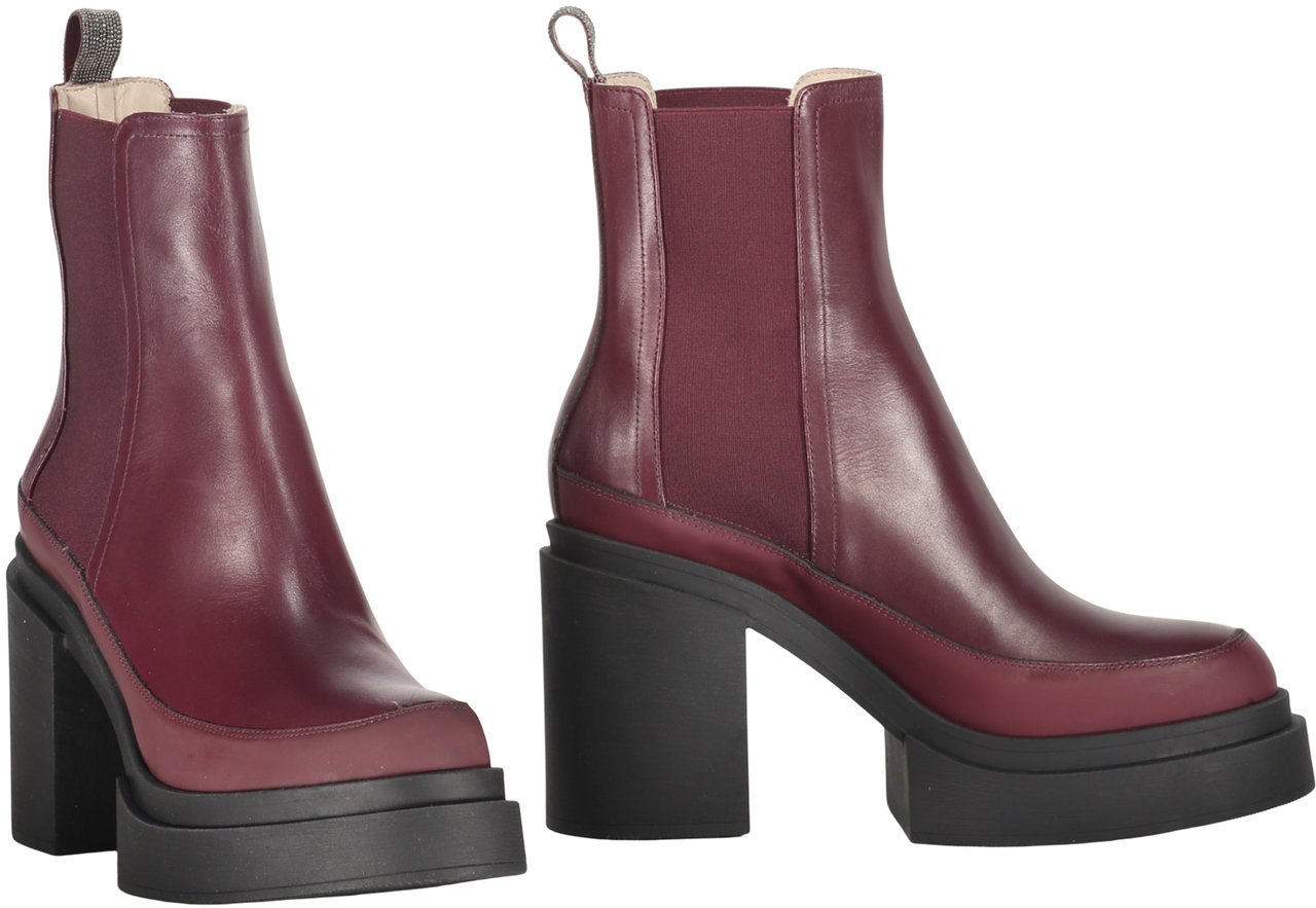 Fabiana Filippi Leather ankle boots Rood