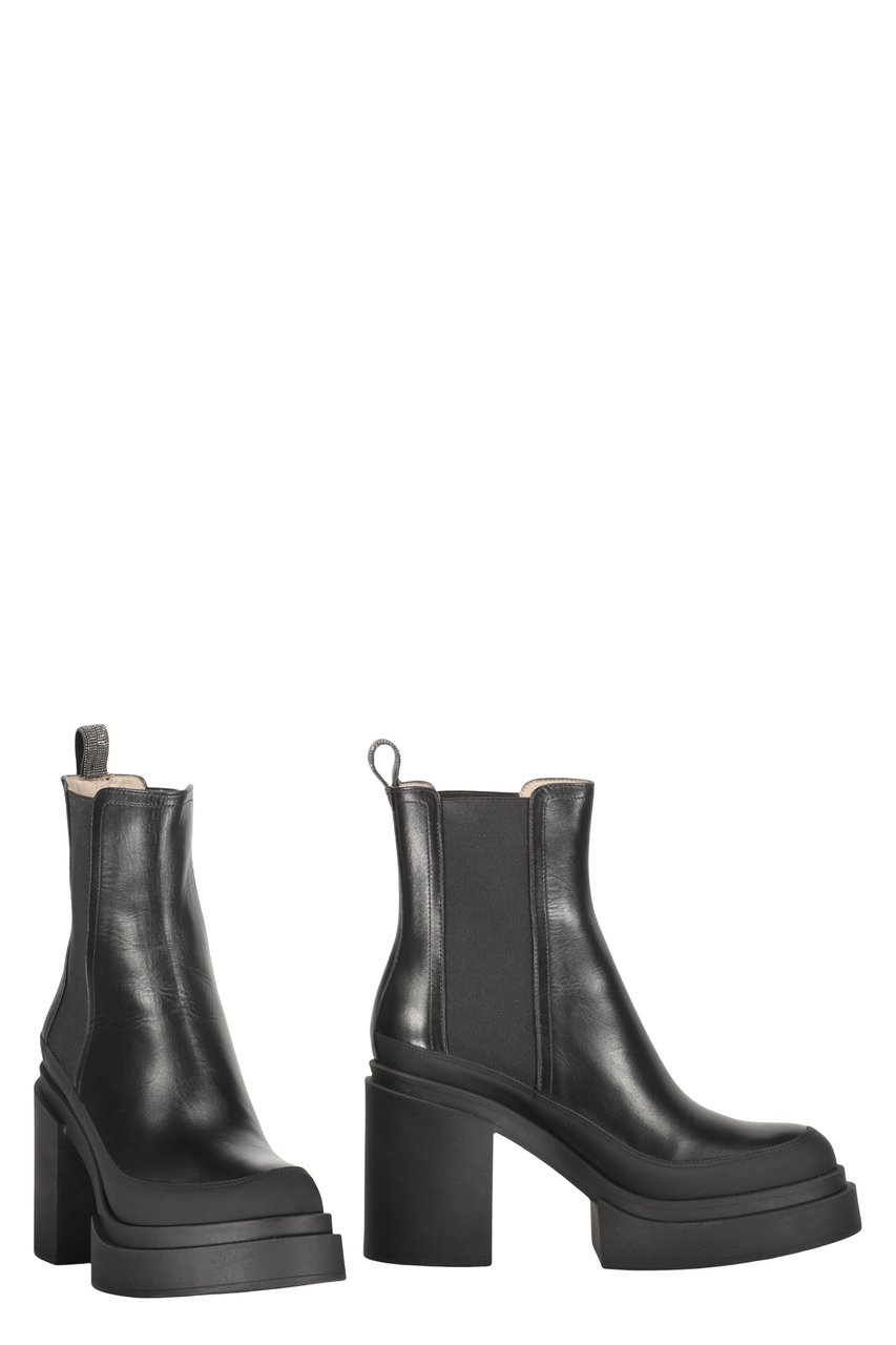 Fabiana Filippi Leather ankle boots Zwart