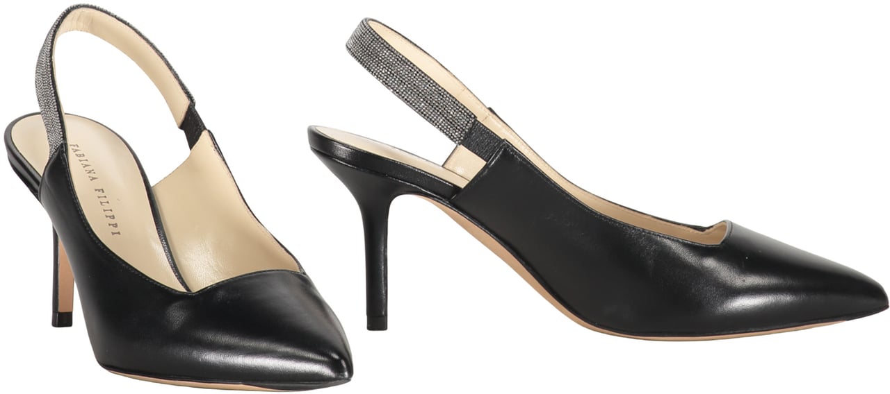 Fabiana Filippi Pointy-toe slingbacks Zwart